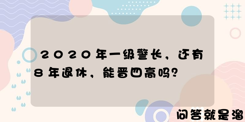 2020年一级警长，还有8年退休，能晋四高吗？