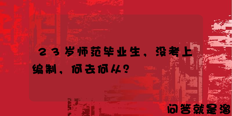 23岁师范毕业生，没考上编制，何去何从？