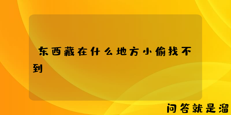 东西藏在什么地方小偷找不到？