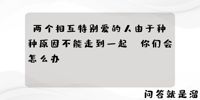 两个相互特别爱的人由于种种原因不能走到一起，你们会怎么办？