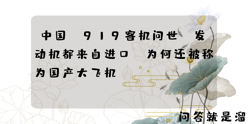 中国C919客机问世，发动机都来自进口，为何还被称为国产大飞机？