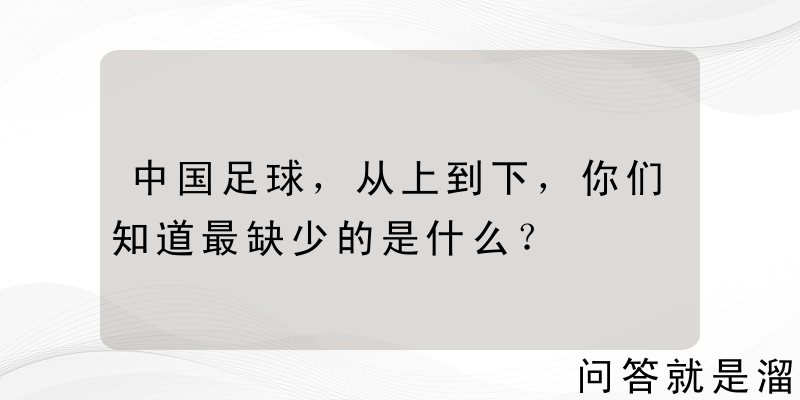 中国足球，从上到下，你们知道最缺少的是什么？