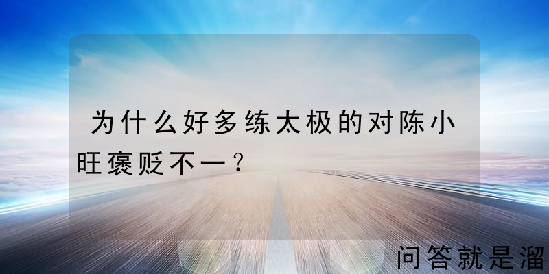 为什么好多练太极的对陈小旺褒贬不一？