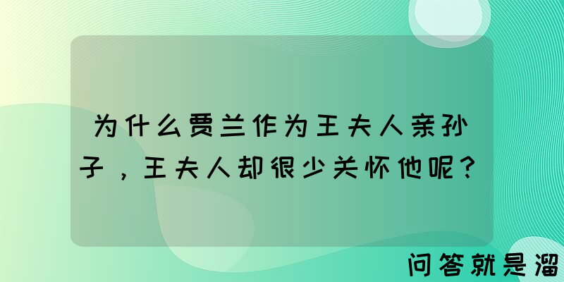 为什么贾兰作为王夫人亲孙子，王夫人却很少关怀他呢？