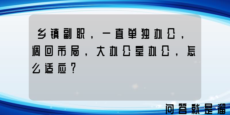 乡镇副职，一直单独办公，调回市局，大办公室办公，怎么适应？