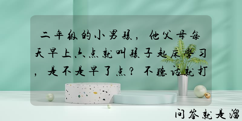 二年级的小男孩，他父母每天早上六点就叫孩子起床学习，是不是早了点？不听话就打骂的做法对吗？