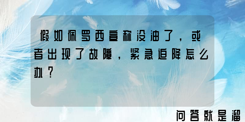 假如佩罗西宣称没油了，或者出现了故障，紧急迫降怎么办？