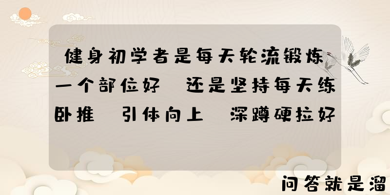 健身初学者是每天轮流锻炼一个部位好，还是坚持每天练卧推、引体向上、深蹲硬拉好？