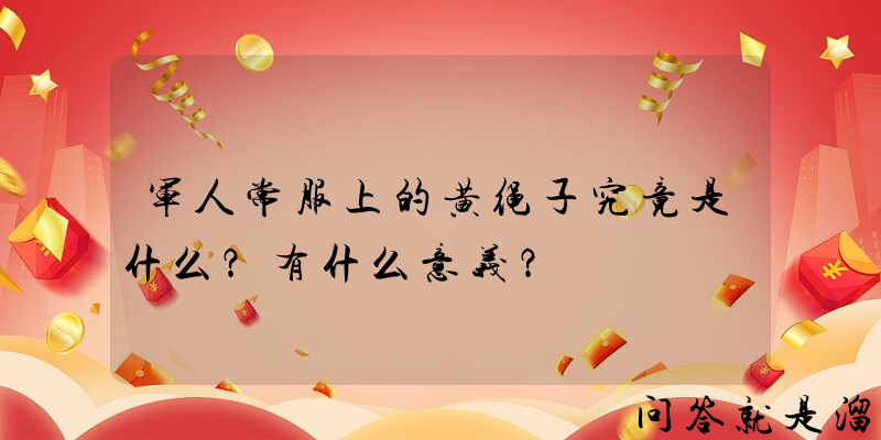 军人常服上的黄绳子究竟是什么？有什么意义？