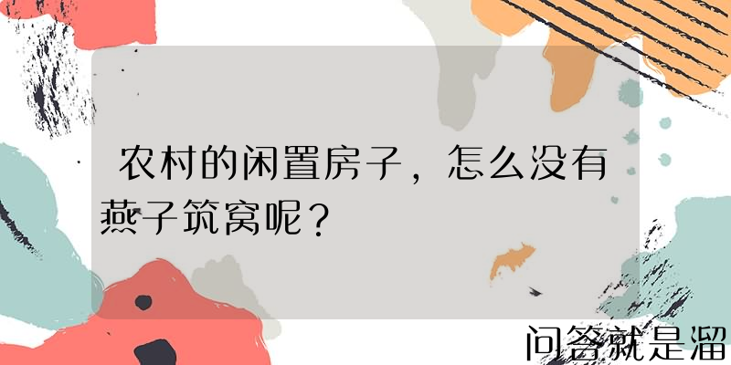 农村的闲置房子，怎么没有燕子筑窝呢？