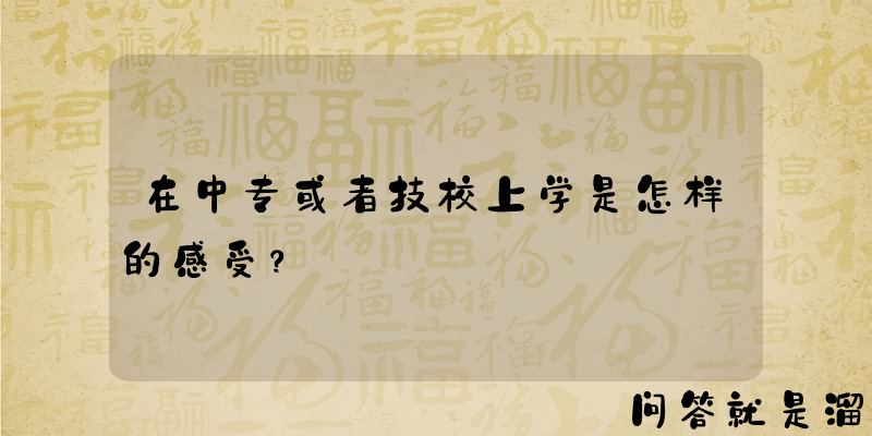 在中专或者技校上学是怎样的感受？