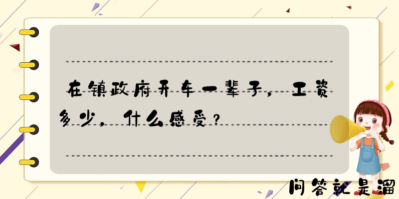 在镇政府开车一辈子，工资多少，什么感受？