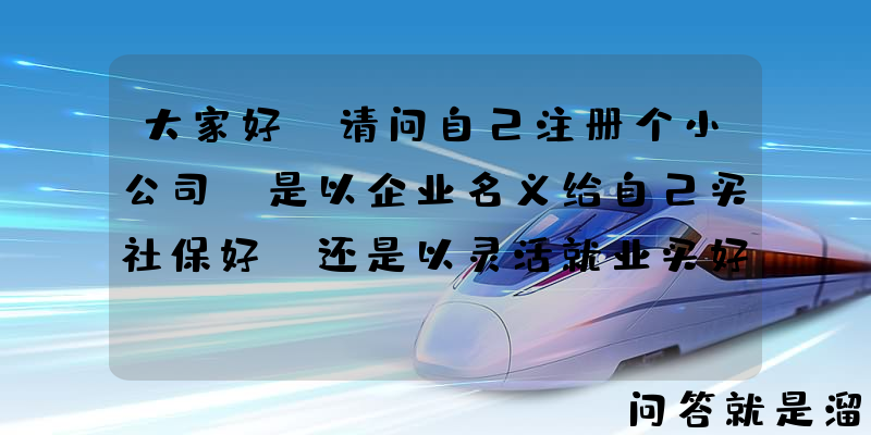 大家好，请问自己注册个小公司，是以企业名义给自己买社保好？还是以灵活就业买好些？