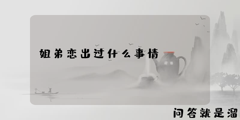 姐弟恋出过什么事情？