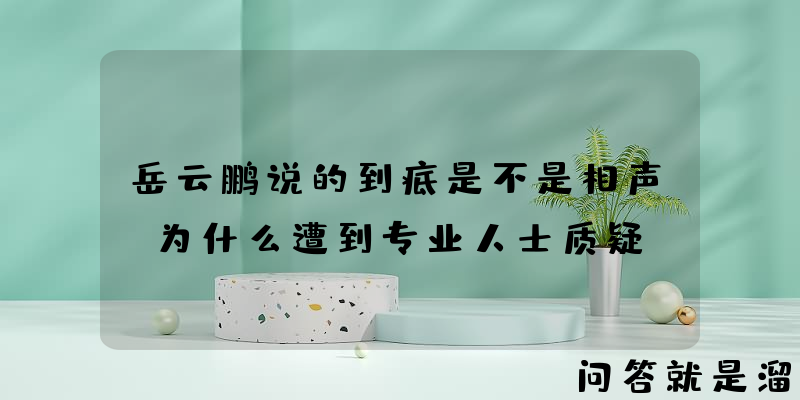 岳云鹏说的到底是不是相声，为什么遭到专业人士质疑？