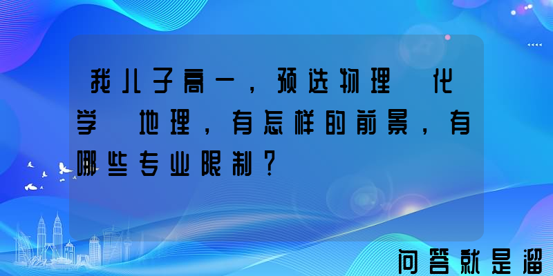 我儿子高一，预选物理+化学+地理，有怎样的前景，有哪些专业限制？