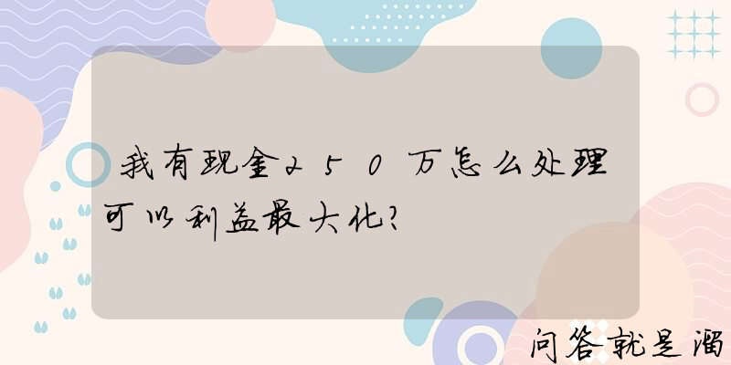 我有现金250万怎么处理可以利益最大化？