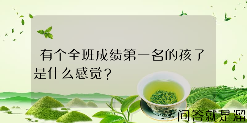 有个全班成绩第一名的孩子是什么感觉？