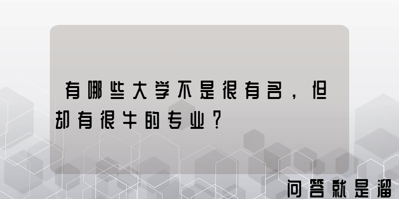 有哪些大学不是很有名，但却有很牛的专业？