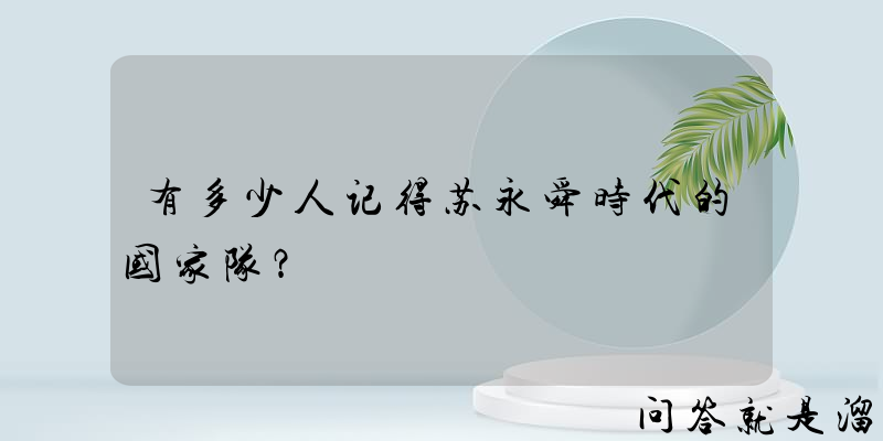 有多少人记得苏永舜时代的国家队？