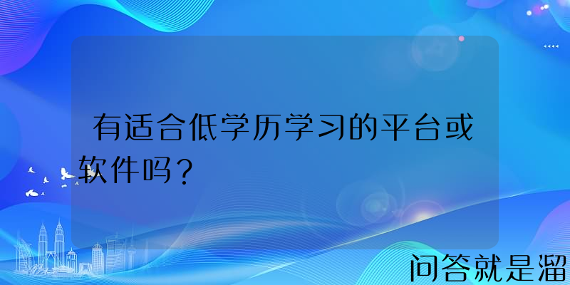 有适合低学历学习的平台或软件吗？