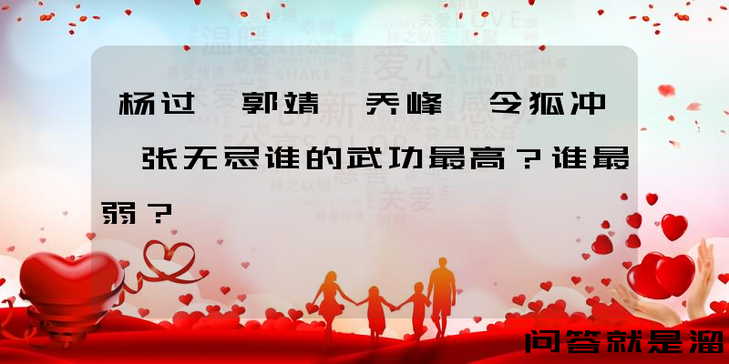 杨过、郭靖、乔峰、令狐冲、张无忌谁的武功最高？谁最弱？