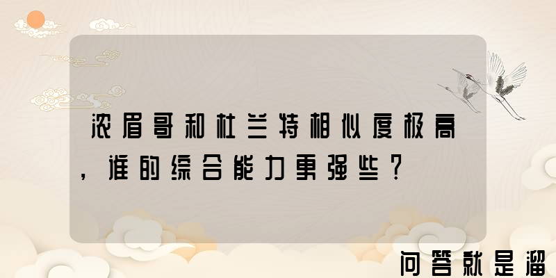 浓眉哥和杜兰特相似度极高，谁的综合能力更强些？