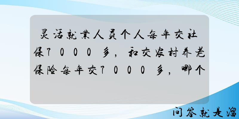 灵活就业人员个人每年交社保7000多，和交农村养老保险每年交7000多，哪个好些？有什么不同？