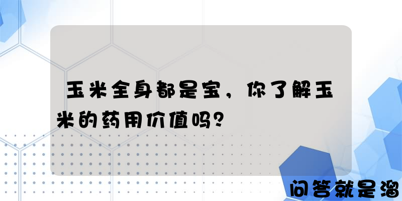 玉米全身都是宝，你了解玉米的药用价值吗？