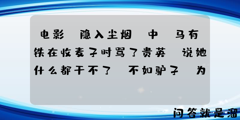 电影《隐入尘烟》中，马有铁在收麦子时骂了贵英，说她什么都干不了，不如驴子，为什么会有这一幕？