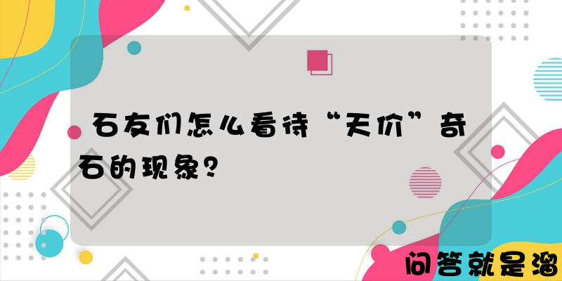 石友们怎么看待“天价”奇石的现象？