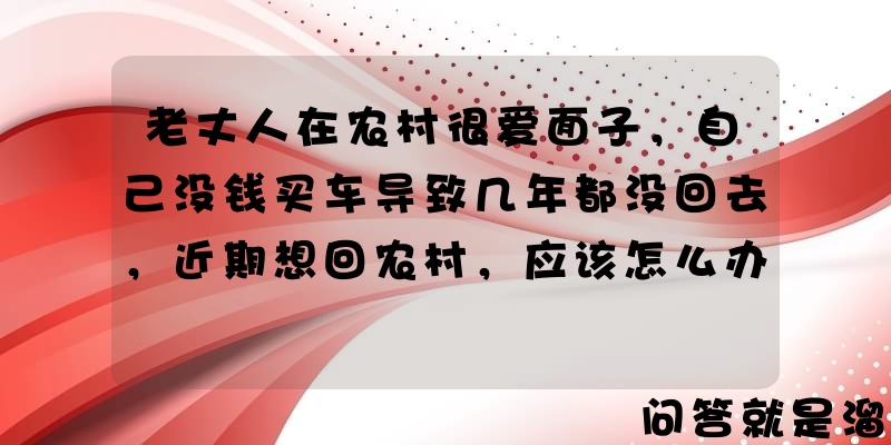 老丈人在农村很爱面子，自己没钱买车导致几年都没回去，近期想回农村，应该怎么办？