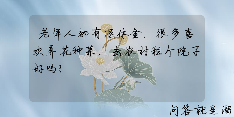 老年人都有退休金，很多喜欢养花种菜，去农村租个院子好吗？