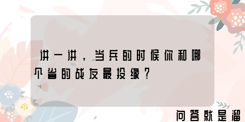 讲一讲，当兵的时候你和哪个省的战友最投缘？