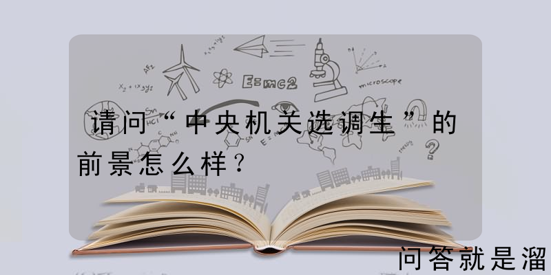 请问“中央机关选调生”的前景怎么样？