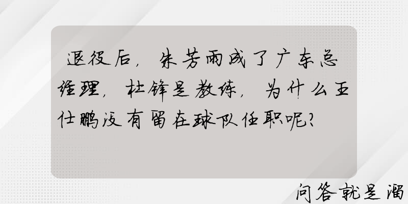 退役后，朱芳雨成了广东总经理，杜锋是教练，为什么王仕鹏没有留在球队任职呢？