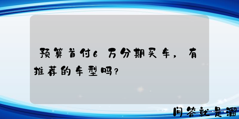 预算首付6万分期买车，有推荐的车型吗？