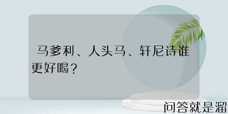 马爹利、人头马、轩尼诗谁更好喝？